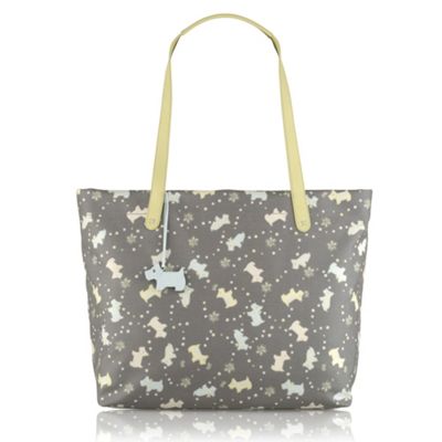 Grey 'Crazy Dogs' tote bag