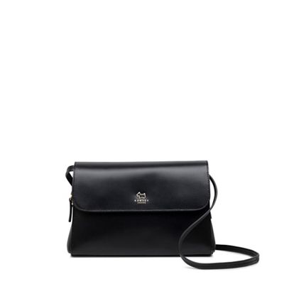 Black pleated 'Ronnie' clutch bag