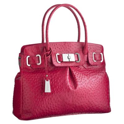 Pink ostrich tote bag