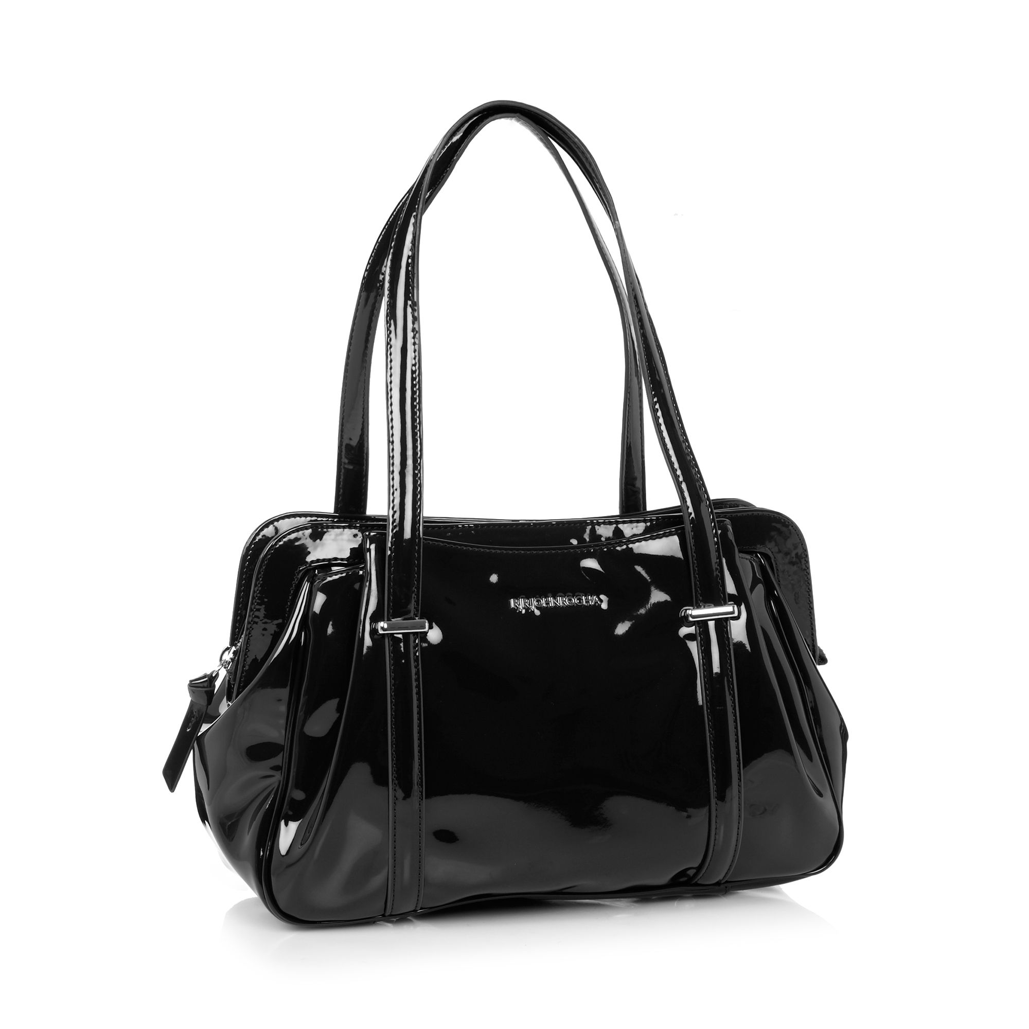 Rjr.John Rocha Womens Designer Black Patent Shoulder Bag From Debenhams | eBay