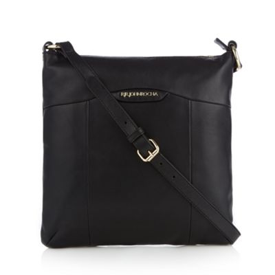 RJR.John Rocha - Designer black leather zip top cross body bag