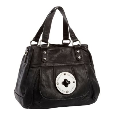 Black twist lock handbag