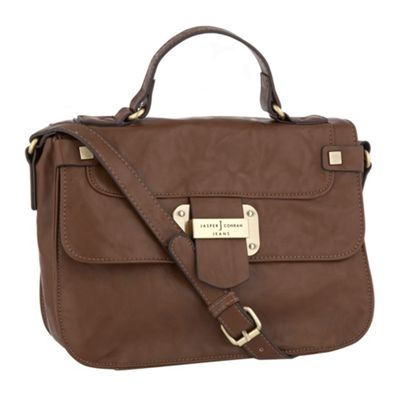 Tan mini satchel handbag