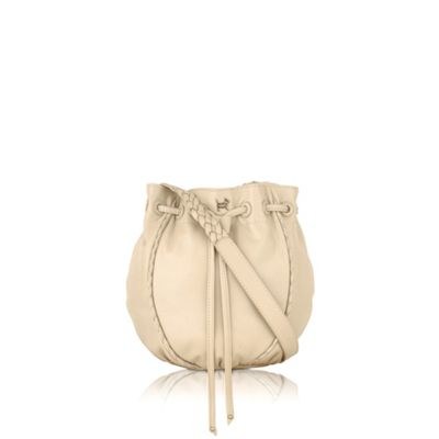 Ivory drawstring across body handbag