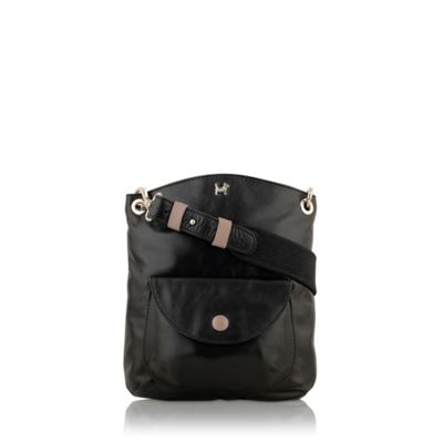 Black rectangular across body handbag