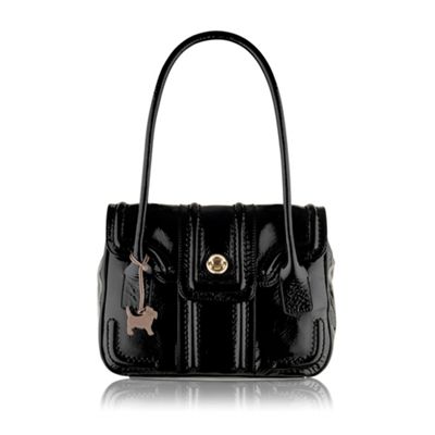 Black patent Antrim medium tote bag