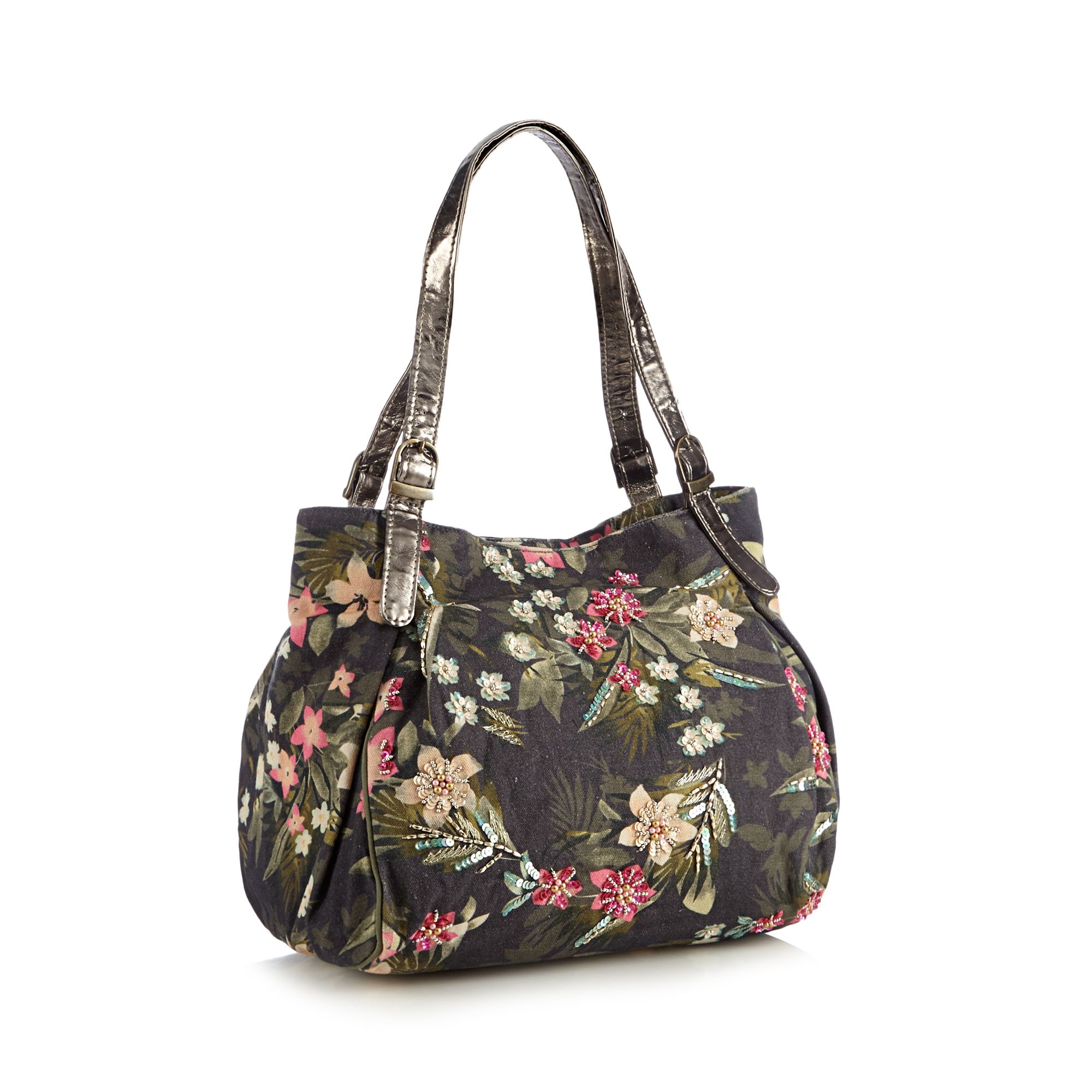 Mantaray Womens Khaki Floral Embellished Shopper Bag From Debenhams eBay