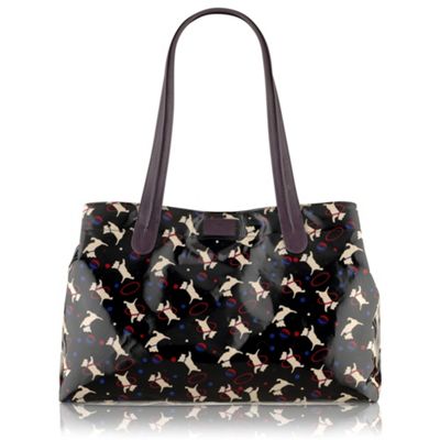 Black oilskin shoulder bag