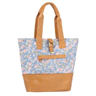 Blue floral shopper bag