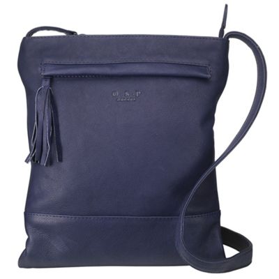 OSPREY Brussels navy nappa leather cross-body bag