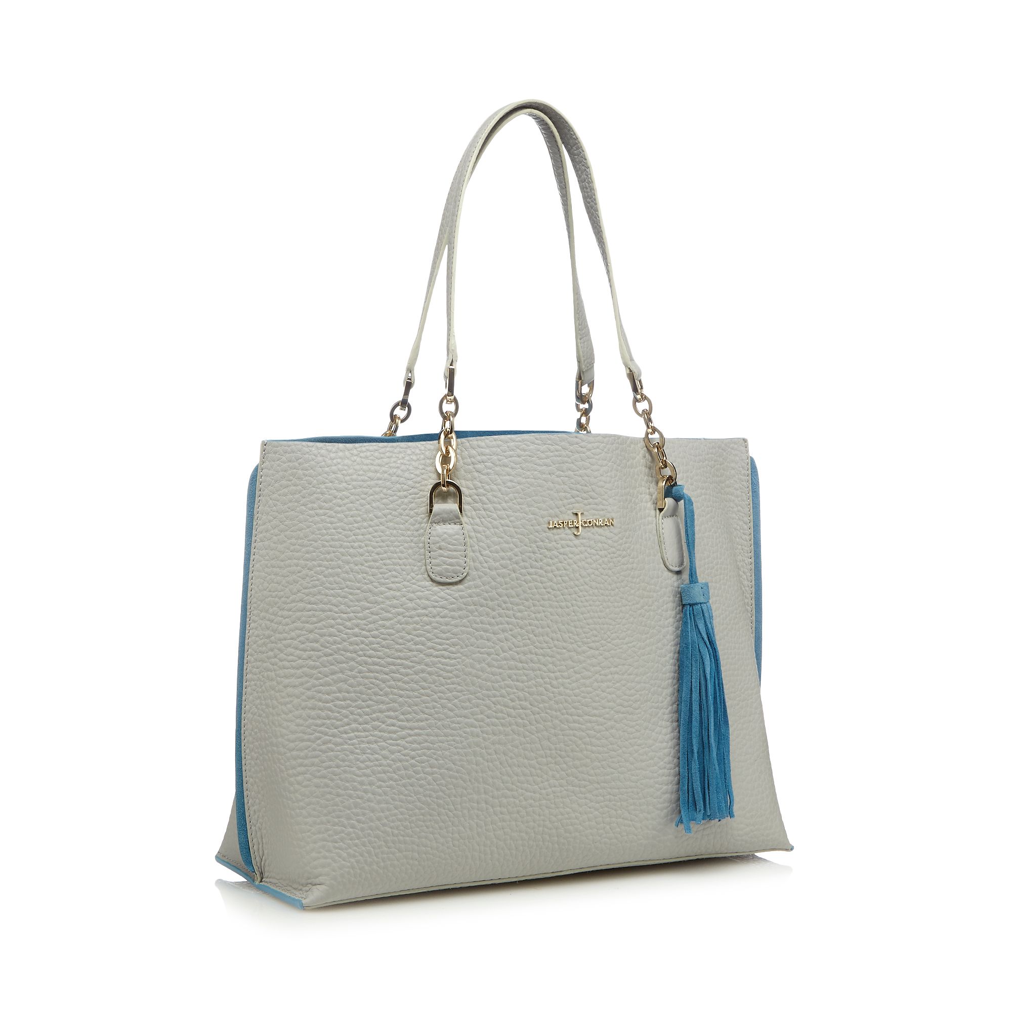 J By Jasper Conran Womens Grey Leather Large Shopper Bag From Debenhams