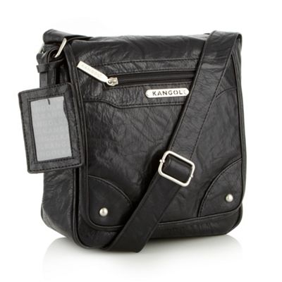 Black Small Grained Cross Body Bag                                                                                              