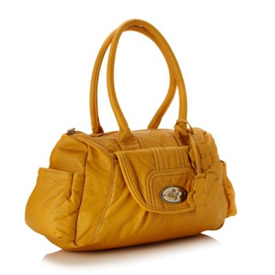 Dark Yellow Flower Charm Shoulder Bag
