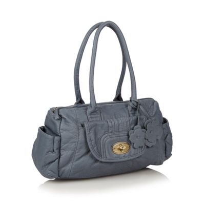 Light Blue Bowling Bag With Flower Charm