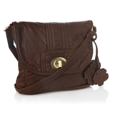 Chocolate Flower Charm Across Body Bag