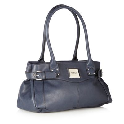 Navy Buckled Shoulder Bag