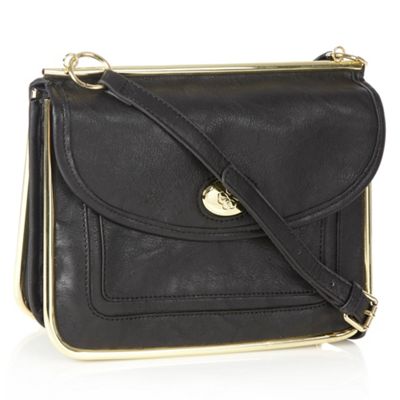 Black 'Allen' Faux Leather Across Body Bag                                                                                      