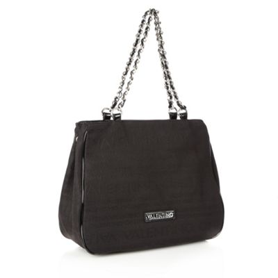 Black Jacquard Logo Shopper Bag