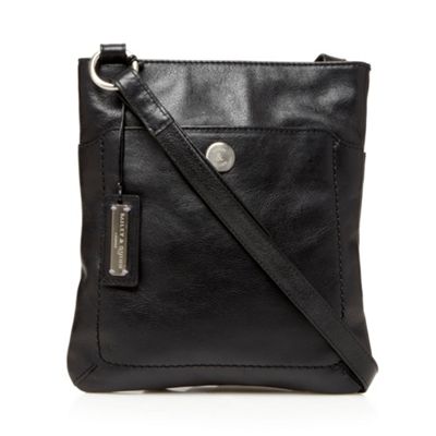 Small Black Leather 'Cumbria' Across Body Bag                                                                                   