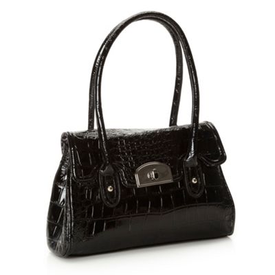 Black Patent Mock Croc Music Bag                                                                                                