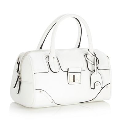 White tipped crosshatch bowler bag                                                                                              