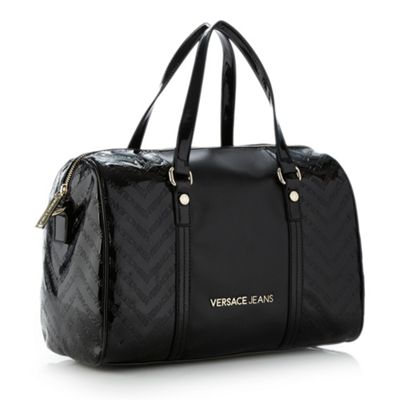Black embossed logo bowling bag                                                                                                 