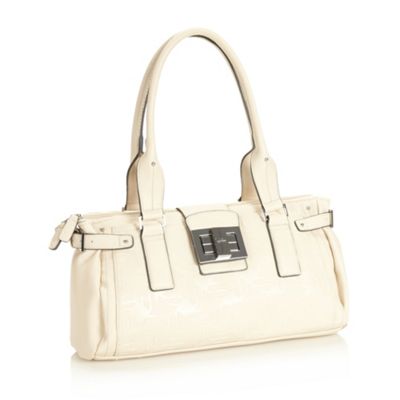 Off white embossed shoulder bag