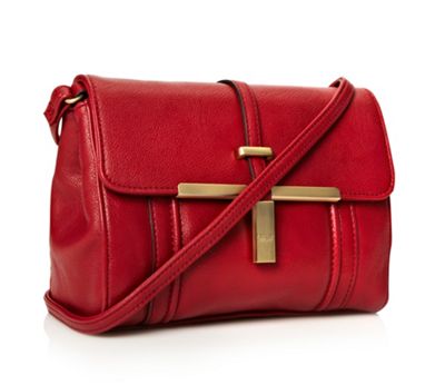 Red Leatherette Across Body Bag