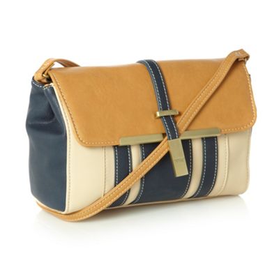 Navy Colour Block Cross Body Bag