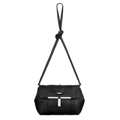 Black Small Faux Leather Across Body Bag