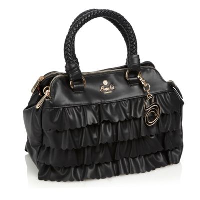 Black Tiered Ruffle Three Section Grab Bag