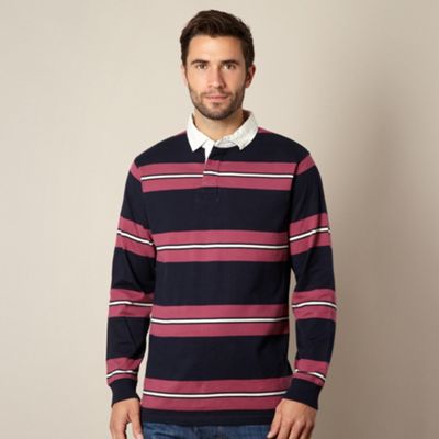 Big and tall light purple striped rugby shirt
