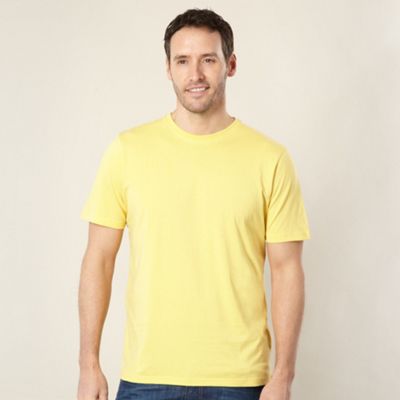 Yellow plain crew neck t-shirt