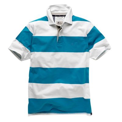 Dark turquoise stripe rugby shirt