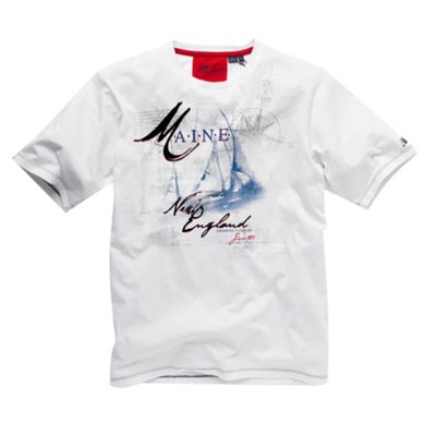 Maine New England White shipping print t-shirt