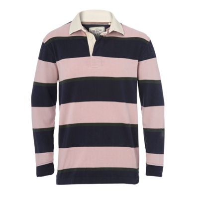 Maine New England Pink heritage stripe rugby shirt