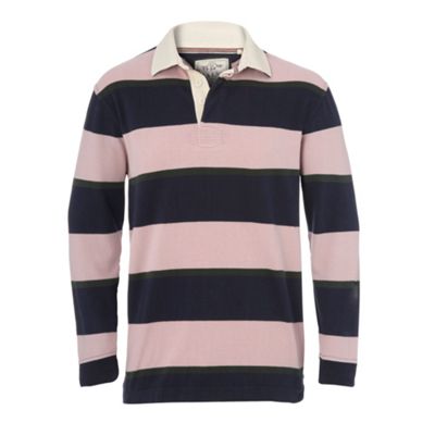 Pink heritage stripe rugby shirt