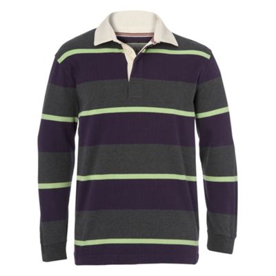Purple heritage stripe rugby shirt