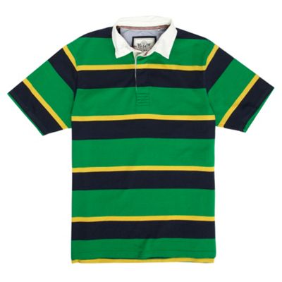 Maine New England Green striped rugby shirt