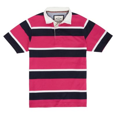 Cerise striped rugby shirt