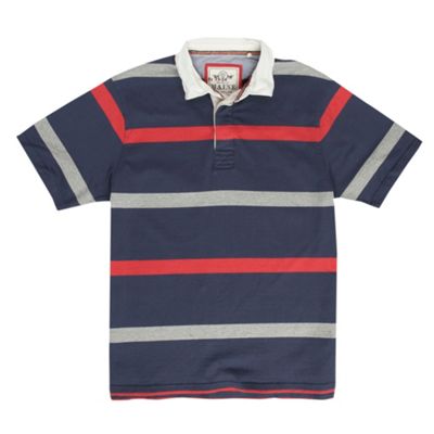 Navy narrow striped rugby shirt