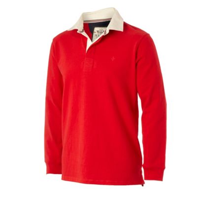 Red washed rugby shirt