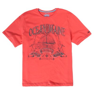 Bright pink yacht print t-shirt