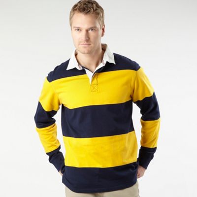 Maine New England Yellow long sleeve stripe rugby shirt