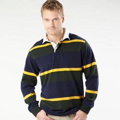 Maine New England Dark green striped rugby shirt