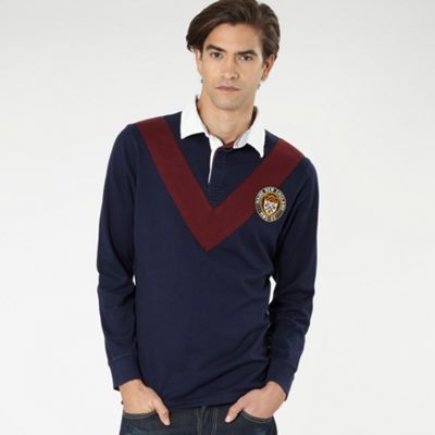 Navy chevron stripe rugby shirt