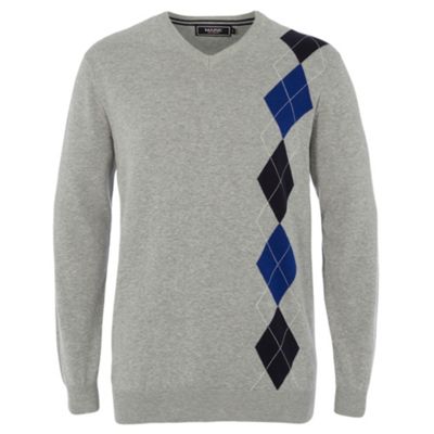 Light grey argyle jumper