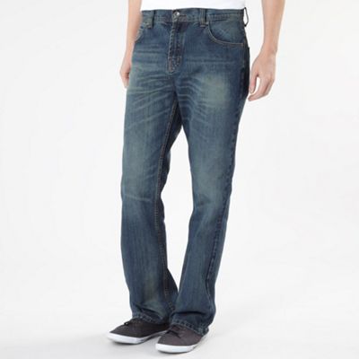 Blue tinted bootcut jeans