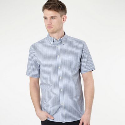 Royal blue textured stripe shirt
