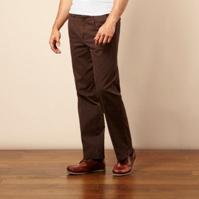 Big and tall brown herringbone classic chinos                                                                                   